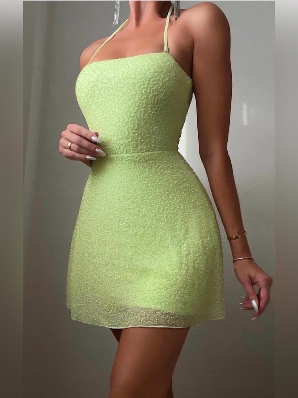 Oh Polly Lime Salerno
Embellished Multi Wear A-Line Mini Dress